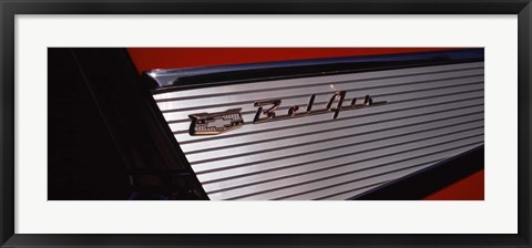 Framed 57 Chevy Bel Air Tail Fin Car Print