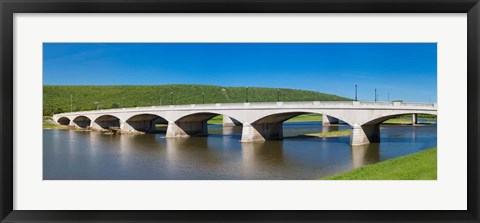 Framed Centerway Bridge over Chemung River, New York State Print