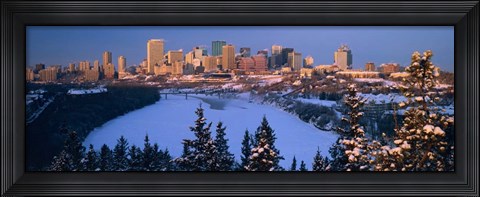 Framed Skyline and the North Saskatchewan Rive, Edmonton, Alberta, Canada Print