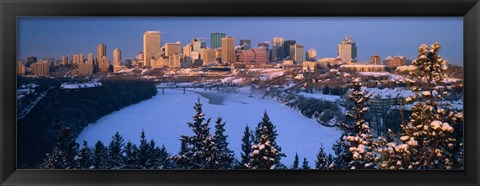 Framed Skyline and the North Saskatchewan Rive, Edmonton, Alberta, Canada Print