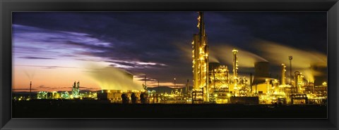 Framed Night Oil Refinery Print