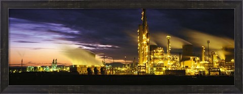 Framed Night Oil Refinery Print
