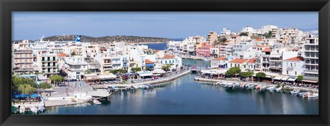 Framed Voulismeni Lake, Agios Nikolaos, Lasithi, Crete, Greece Print