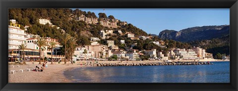Framed Playa d&#39;es Traves Beach, Port de Soller, Majorca, Balearic Islands, Spain Print