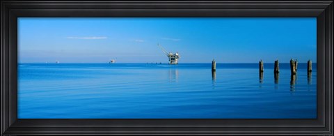 Framed Oil Rig in the Gulf Shores, Baldwin County, Alabama Print
