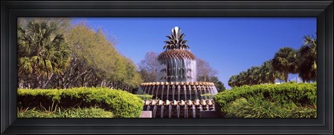 Framed Pineapple fountain in a park, Waterfront Park, Charleston, South Carolina, USA Print