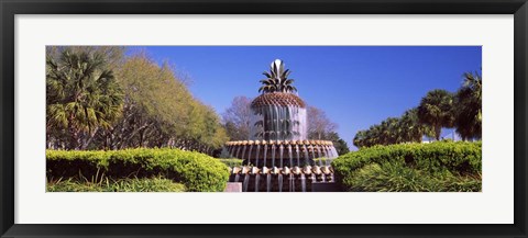 Framed Pineapple fountain in a park, Waterfront Park, Charleston, South Carolina, USA Print