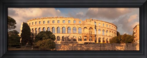 Framed Roman amphitheater at sunset, Pula, Istria, Croatia Print