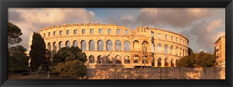 Framed Roman amphitheater at sunset, Pula, Istria, Croatia Print