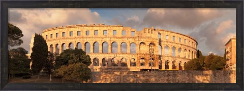Framed Roman amphitheater at sunset, Pula, Istria, Croatia Print