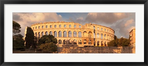 Framed Roman amphitheater at sunset, Pula, Istria, Croatia Print