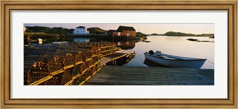 Framed Lobster Traps at a Dock, Change Islands, Canada Print