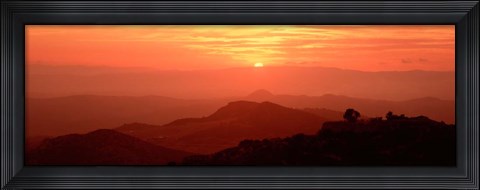 Framed Mountain Range at Sunrise, Tuscany, Italy Print