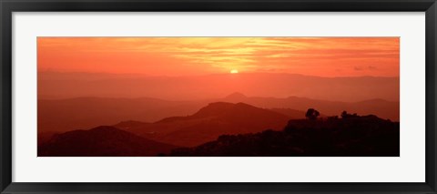 Framed Mountain Range at Sunrise, Tuscany, Italy Print