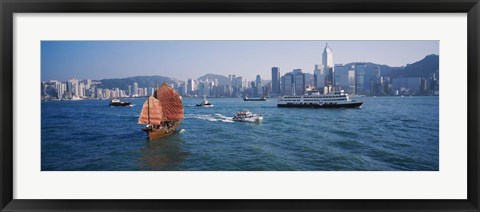 Framed Waterfront Buildings, Kowloon, Hong Kong, China Print