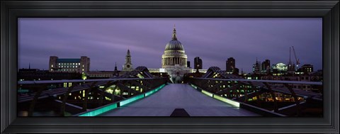 Framed St. Paul&#39;s Cathedral, London Millennium Footbridge, England Print