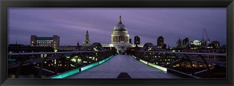 Framed St. Paul&#39;s Cathedral, London Millennium Footbridge, England Print