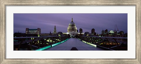 Framed St. Paul&#39;s Cathedral, London Millennium Footbridge, England Print