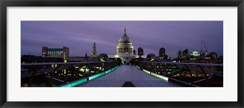 Framed St. Paul&#39;s Cathedral, London Millennium Footbridge, England Print