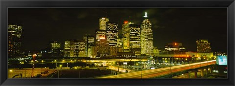 Framed Gardiner Expressway at Nighttime, Toronto, Canada Print