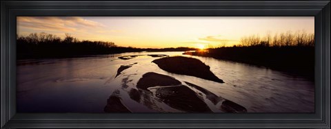 Framed Platte River at Sunset, Nebraska Print