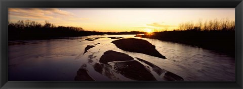 Framed Platte River at Sunset, Nebraska Print