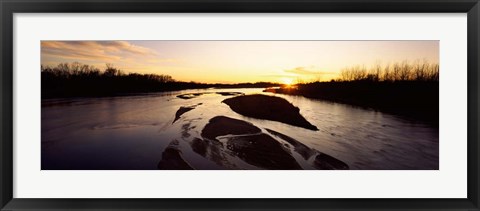 Framed Platte River at Sunset, Nebraska Print