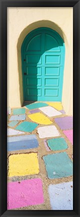 Framed Colored Tiles of a Door in Balboa Park, San Diego, California Print