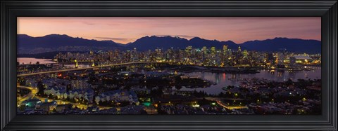 Framed Vancouver at Dusk, British Columbia, Canada Print