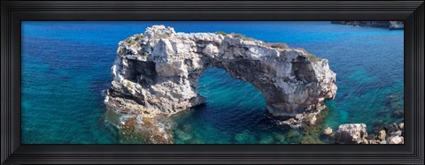 Framed Es Pontas Natural Arch Balearic Islands, Spain Print