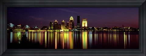 Framed Louisville, KY at Night Print