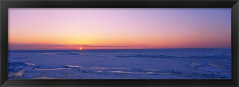 Framed Sunset over Lake Erie, New York State Print