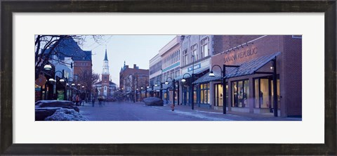 Framed Church Street in Burlington, Vermont Print