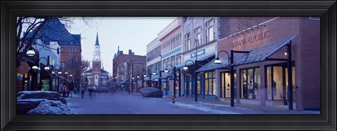 Framed Church Street in Burlington, Vermont Print