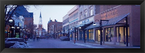 Framed Church Street in Burlington, Vermont Print