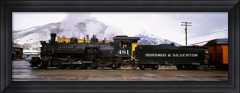 Framed Steam Train, Durango and Silverton Narrow Gauge Railroad, Colorado Print
