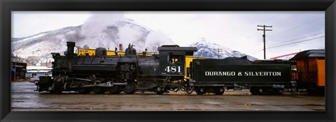 Framed Steam Train, Durango and Silverton Narrow Gauge Railroad, Colorado Print