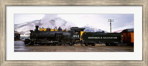 Framed Steam Train, Durango and Silverton Narrow Gauge Railroad, Colorado Print