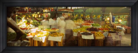 Framed Fruits And Vegetables Market Stall, Santiago, Chile Print