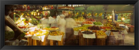 Framed Fruits And Vegetables Market Stall, Santiago, Chile Print