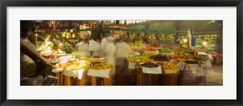 Framed Fruits And Vegetables Market Stall, Santiago, Chile Print