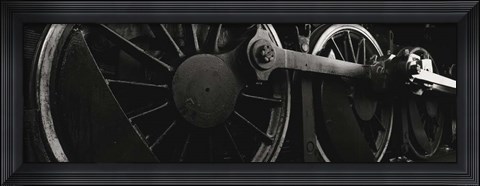Framed Steam Locomotive Wheels Print