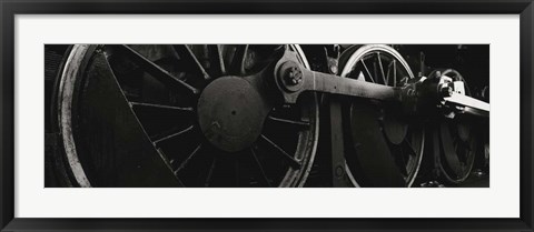 Framed Steam Locomotive Wheels Print