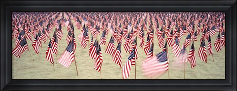 Framed 9/11 Tribute Flags, Pepperdine University, Malibu, California Print