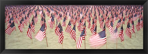 Framed 9/11 Tribute Flags, Pepperdine University, Malibu, California Print