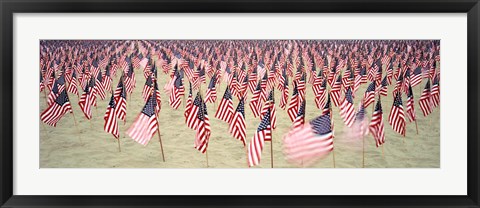 Framed 9/11 Tribute Flags, Pepperdine University, Malibu, California Print