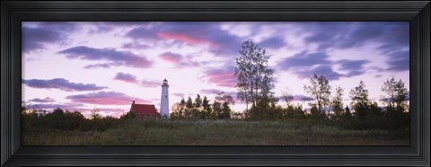 Framed Tawas Point Lighthouse, Lake Huron, Michigan Print
