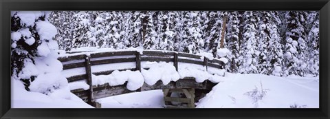 Framed Snowy Bridge in Banff National Park, Alberta, Canada Print