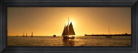 Framed Sailboat in Key West, Florida Print