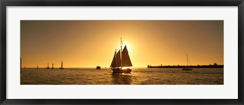 Framed Sailboat in Key West, Florida Print